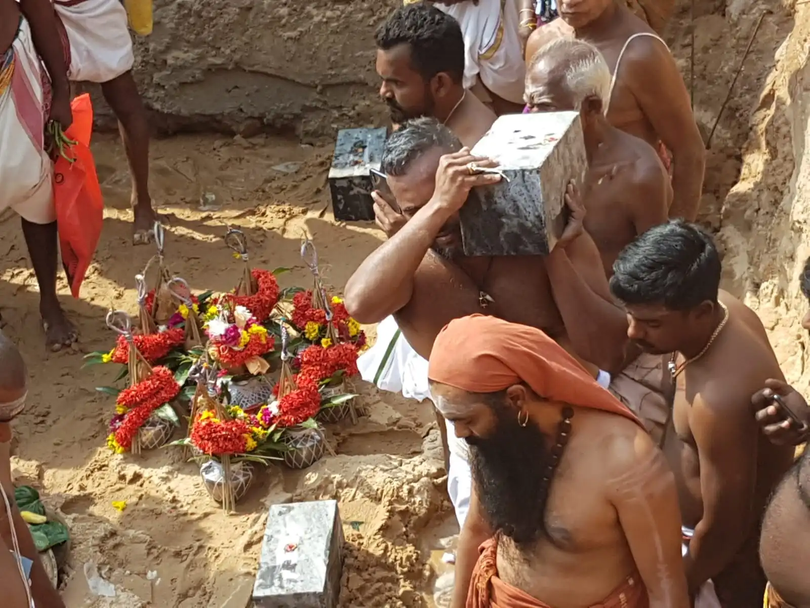 Construction of Sanctum Sanctorum (மூலஸ்தானம்)